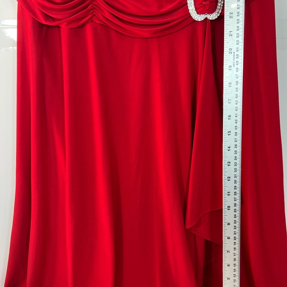 R&M Richards Vibrant Red Asymmetrical Dress - Picture 6 of 10